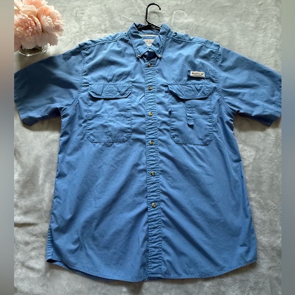 Magellan Outdoors Men's Sky Blue Button Down Shirt